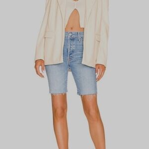 Mother Trickster Fray hem long high rise jean shorts size 25